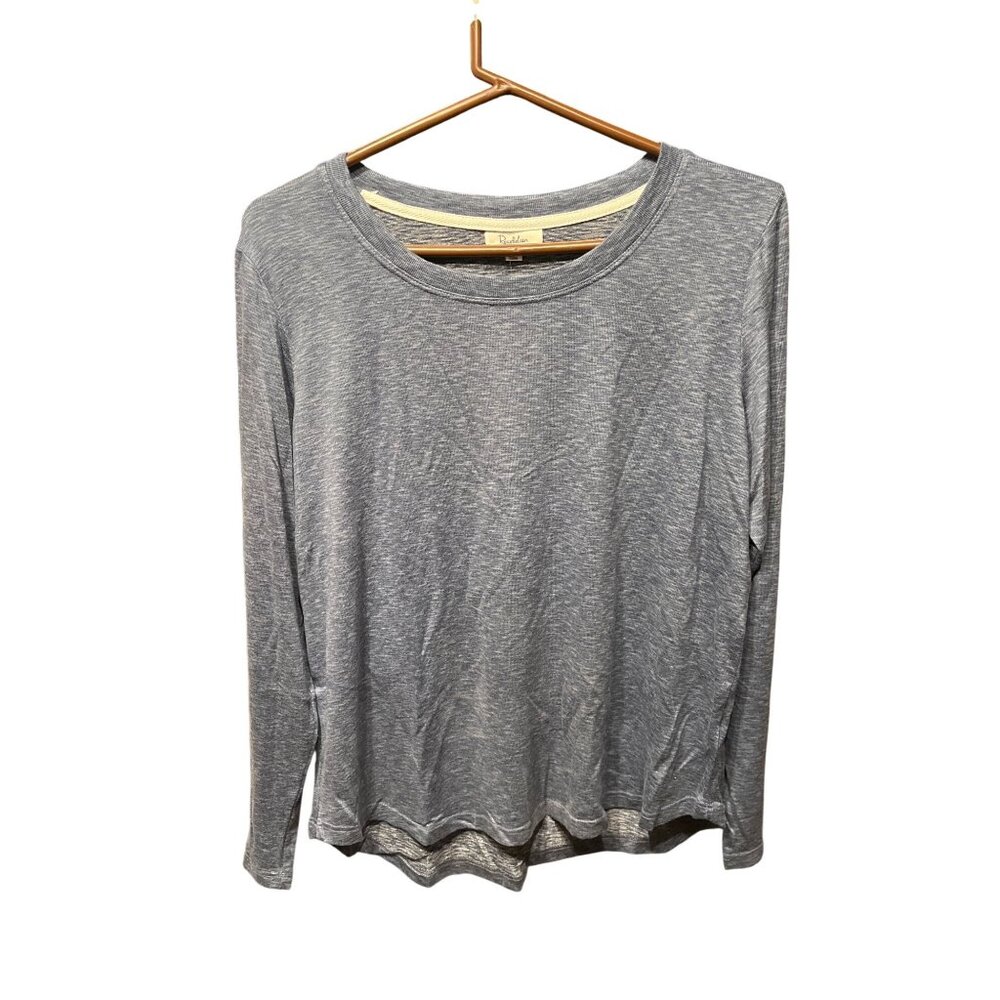 Roudelain Longsleeve Lounge Top Size L Vintage Indigo Soft Whisperluxe Fabric
